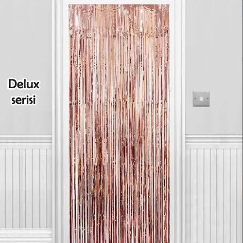 Rose Gold Işıltılı Duvar Kapı Perdesi Arka Fon 90x200 cm